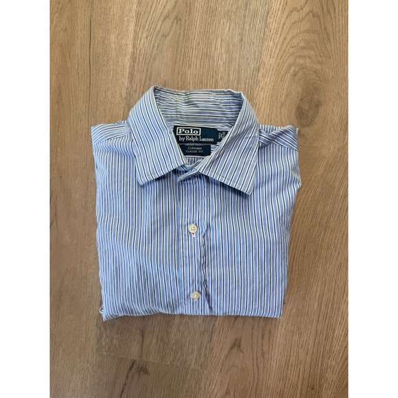 Ralph Lauren Other - Polo Ralph Lauren Striped Blue Mens 16 1/2 Large Dress Shirt Classic Curham